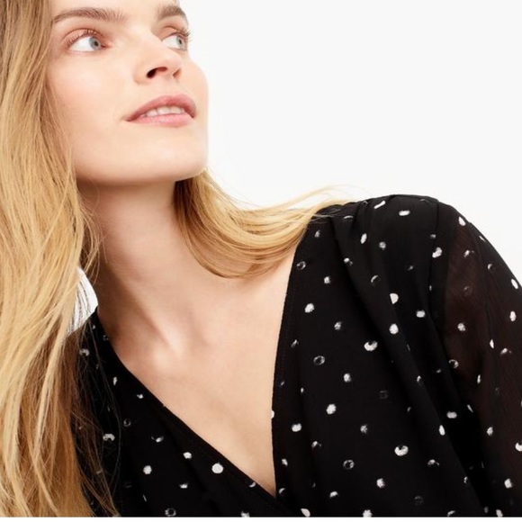 J.Crew Point Sur Faux-wrap Dress Black work 6 & 0 - Picture 3 of 8